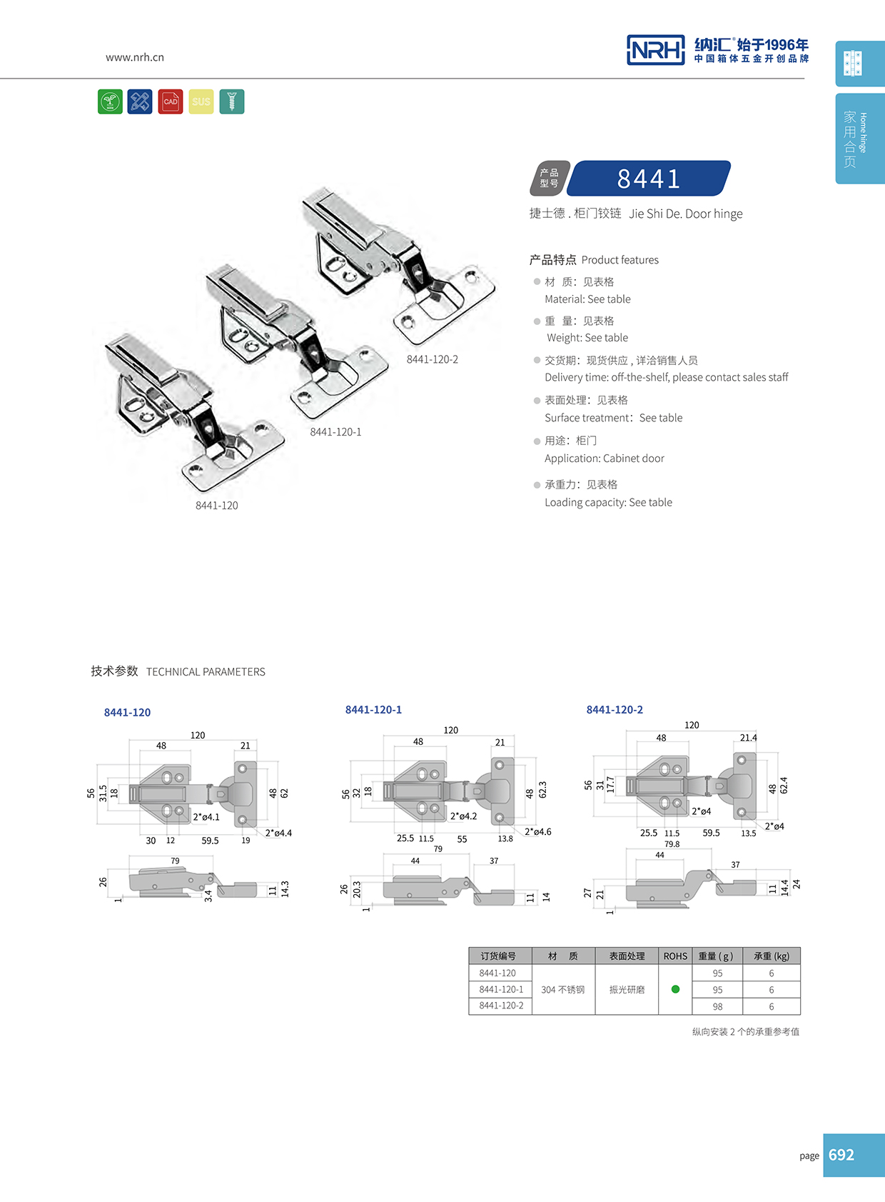  污视频在线看黄片APP/NRH 8442-120-1 吹塑箱铰链