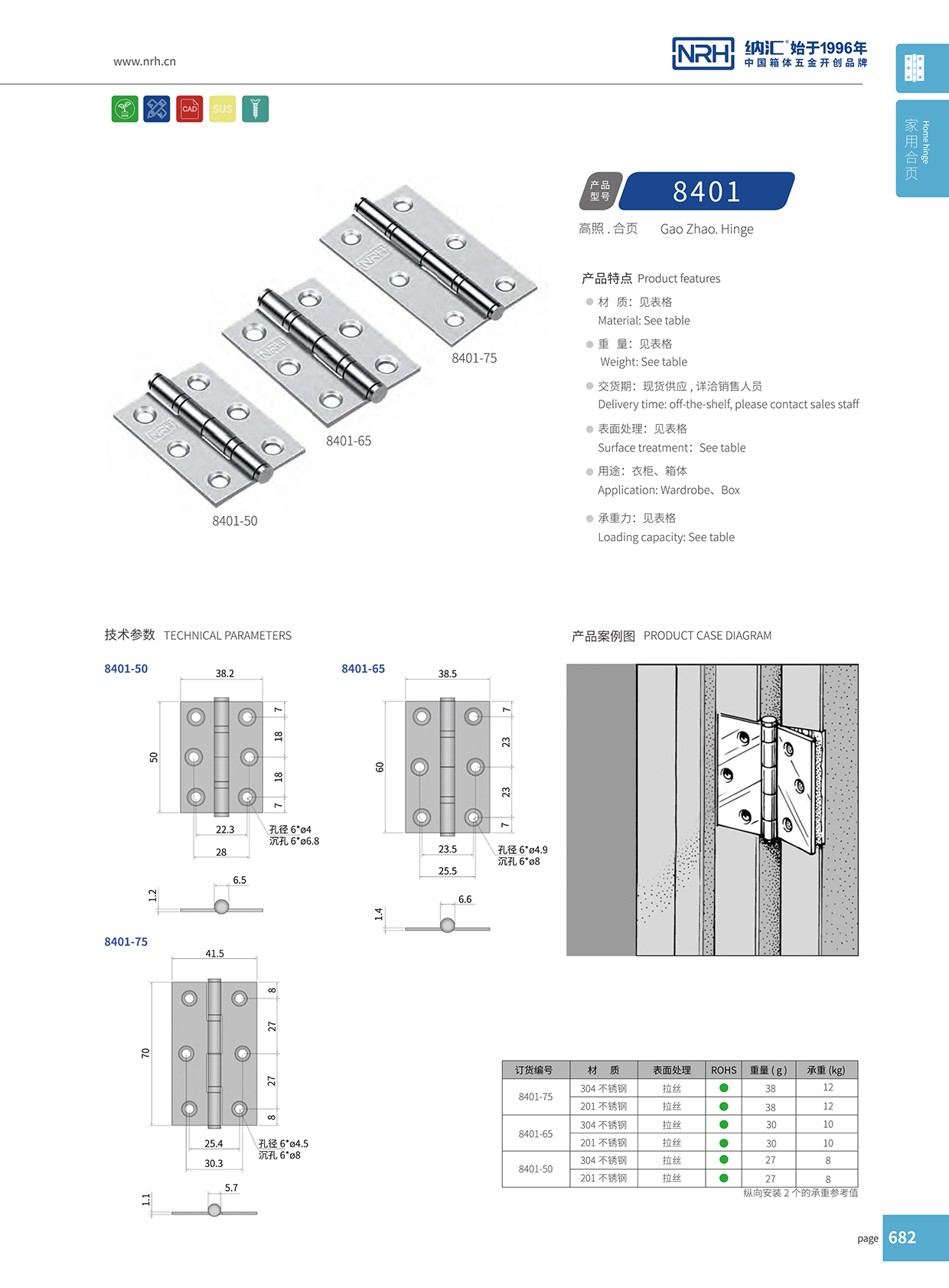 污视频在线看黄片APP/NRH 8401-100-75-16 柜门用不锈钢污视频网站在线看免费版